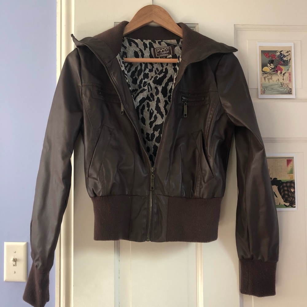 Vegan leather bomber